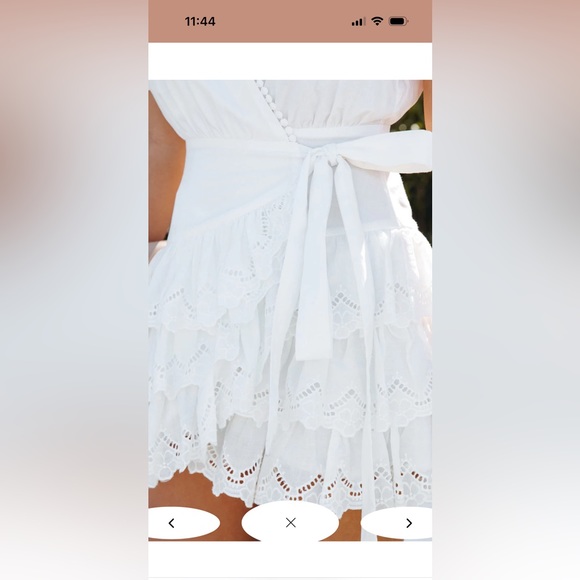 COTTON EYELET WRAP DRESS - OFF WHITE - Picture 4 of 7